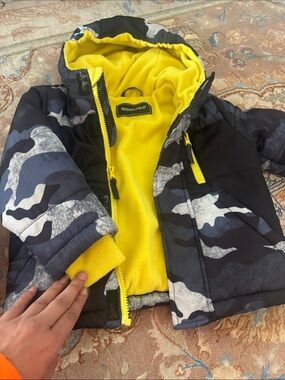 Rothschild Boys Camouflage Jacket with Bright Yellow Fleece